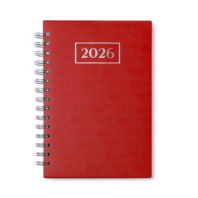 Agenda A5 con anillas y tapas acolchadas Rojo Talla Única Adulto