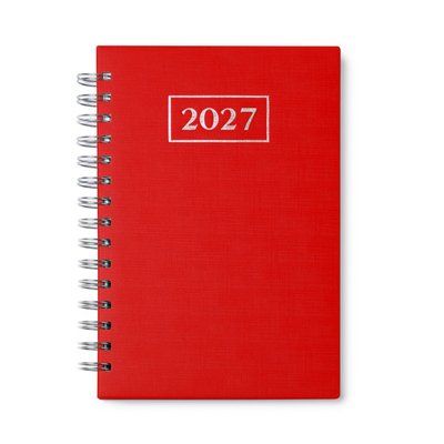 Agenda A5 con anillas y tapas acolchadas Rojo