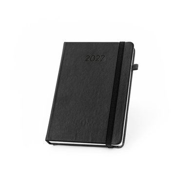 Agenda A5 en PU con plan diario Negro
