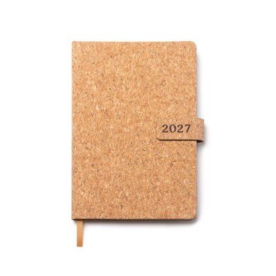 Agenda día A5 de corcho con cubierta magnética Crudo