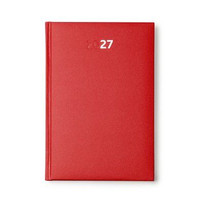 Agenda dia A5 con cubierta acolchada Rojo
