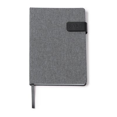 Agenda día A5 con cubierta magnética Gris Vigore Talla Única Adulto