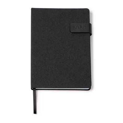Agenda día A5 con cubierta magnética Negro Talla Única Adulto