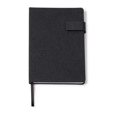 Agenda día A5 con cubierta magnética Negro