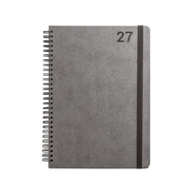 Agenda B5 con anillas de cuero reciclado