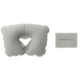 Almohada hinchable de cuello en bolsa de terciopelo Gris