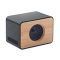 Altavoz Cargador Bambú 5.0 Inalámbrico Negro