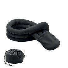 Almohada de viaje para soporte de cuello con bolsa Negro