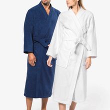 Albornoz algodón con bolsillos Navy M