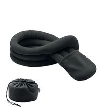Almohada de viaje para soporte de cuello con bolsa Negro