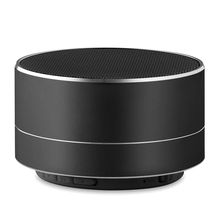 Altavoz de aluminio con micrófono y luz ambiental Negro