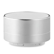 Altavoz de aluminio con micrófono y luz ambiental Plata Mate