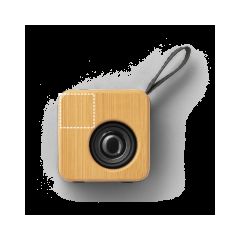 Altavoz 3W Bambú Radio BT 5.0 | Delantera | 25 x 25