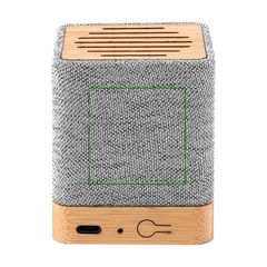 Altavoz Bambú Bluetooth 5.0 3W y RPET | Trasera superior | 40 x 40