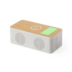 Altavoz de bambú inalámbrico con carcasa de caña de trigo | Centrado en el lateral | 35 x 50
