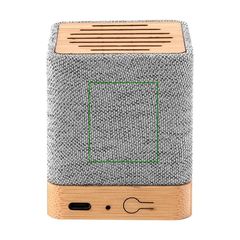 Altavoz Bambú Bluetooth 5.0 3W y RPET | Trasera superior | 30 x 35