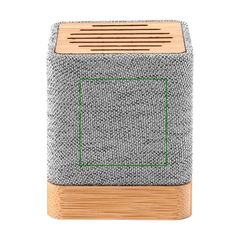 Altavoz Bambú Bluetooth 5.0 3W y RPET | Frontal superior | 40 x 40