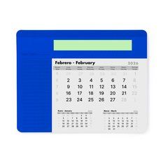 Alfombrilla Raton Personalizada Calendario Mensual 2026  | Parte superior sobre el mes en curso | 150 x 20