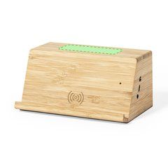 Altavoz Bambú 6W con Cargador 10W | Cara superior | 80 x 30