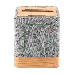 Altavoz Bambú Bluetooth 5.0 3W y RPET | Frontal superior | 40 x 40