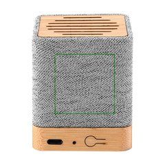 Altavoz Bambú Bluetooth 5.0 3W y RPET | Trasera superior | 40 x 40