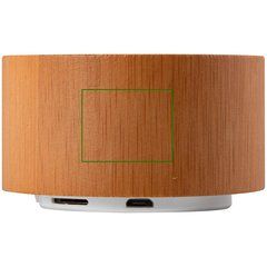 Altavoz Bambú Bluetooth USB 3W | Trasera | 25 x 20