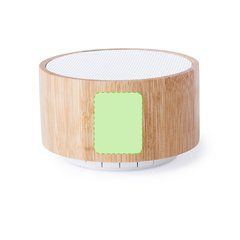 Altavoz bluetooth compacto con cuerpo ecológico en bambú | En la parte superior | 18 x 25
