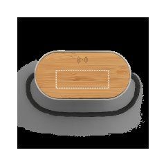 Altavoz portátil rPET con cargador inalámbrico | Superior | 90 x 30