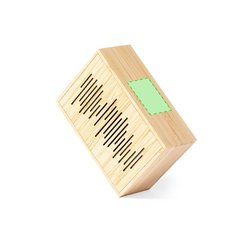 Altavoz solar de bambú BT 3W | Centrado en la parte superior | 40 x 25