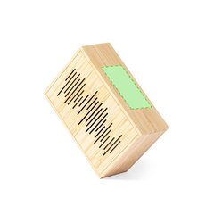 Altavoz solar de bambú BT 3W | Centrado en la parte superior | 60 x 25