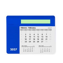 Alfombrilla Raton Personalizada Calendario Mensual 2027  | Parte superior sobre el mes en curso | 150 x 20
