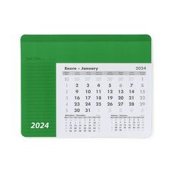 Alfombrilla de ratón personalizada calendario mensual 2024 Verde