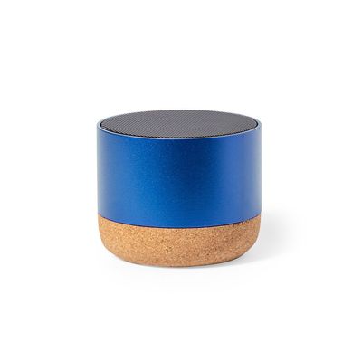 Altavoz 3W BT Aluminio Reciclado/Corcho Azul
