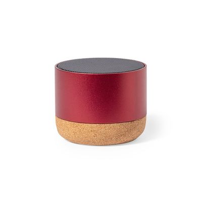 Altavoz 3W BT Aluminio Reciclado/Corcho Roj