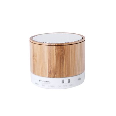 Altavoz con cuerpo en bambú con ranura para mini SD