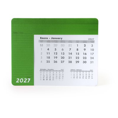 Alfombrilla de ratón con calendario Verde Helecho