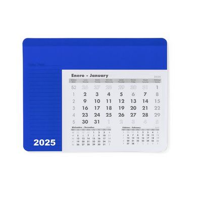 Alfombrilla de ratón personalizada calendario mensual 2024 Azul