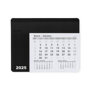 Alfombrilla de ratón personalizada calendario mensual 2024 Negro