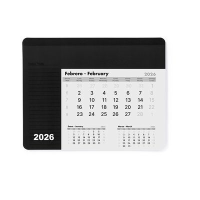 Alfombrilla Raton Personalizada Calendario Mensual 2026  Neg