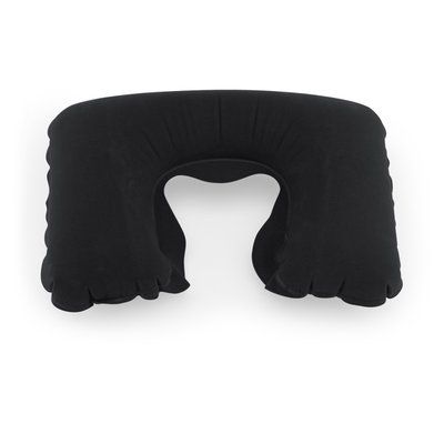 Almohadilla de viaje inflable antelina Negro