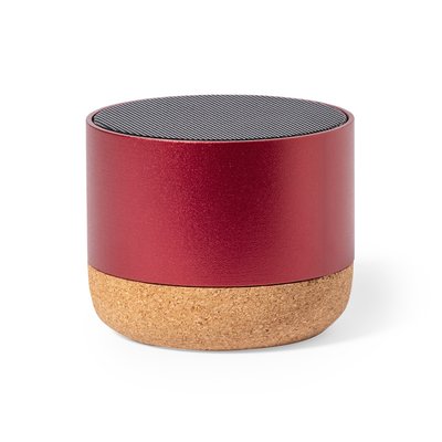 Altavoz 3W BT Aluminio Reciclado/Corcho Roj
