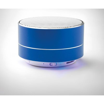 Altavoz de aluminio con micrófono y luz ambiental