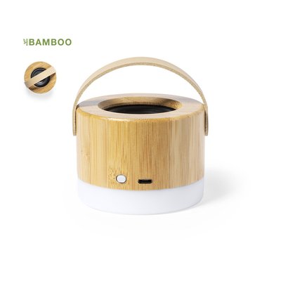 Altavoz Bluetooth 3W Ø7.5 con Bambú y Asa