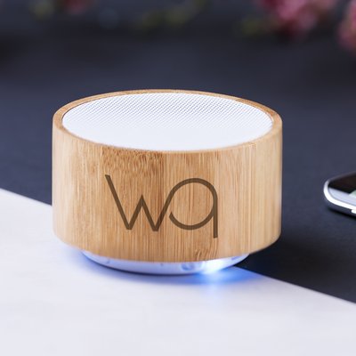 Altavoz bluetooth compacto con cuerpo ecológico en bambú