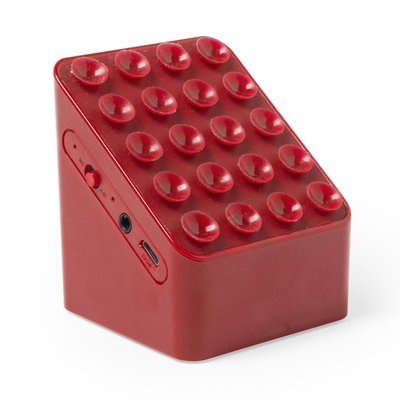 Altavoz bluetooth con soporte para móvil con ventosas Roj