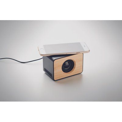 Altavoz Cargador Bambú 5.0 Inalámbrico
