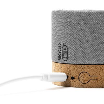 Altavoz inalámbrico 3W con bambú y tejido RPET