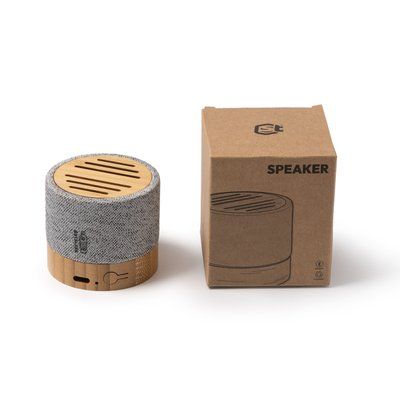 Altavoz inalámbrico 3W con bambú y tejido RPET