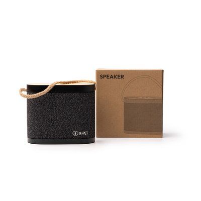 Altavoz inalámbrico 5W con bambú y asa de algodón