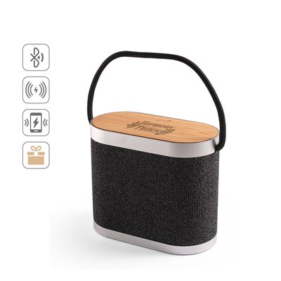 Altavoz portátil rPET con cargador inalámbrico